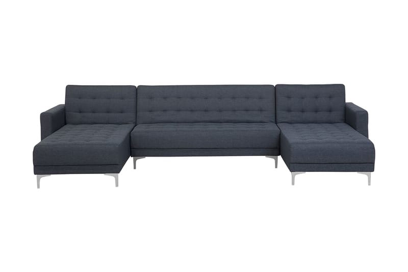 Divansoffa 5-sits med sovfunktion mörkgrå ABERDEEN - Grå - Möbler - Soffa - Bäddsoffa - Hörnbäddsoffa