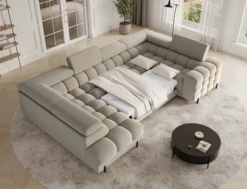 Fectory 6-sits Bubblig Hörnbäddsoffa med Schäslong och förvaring Vänster - Aura 18 - Möbler - Soffa - Bäddsoffa - Hörnbäddsoffa