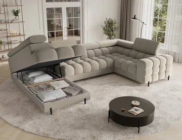 Fectory 6-sits Bubblig Hörnbäddsoffa med Schäslong och förvaring Vänster - Aura 18 - Möbler - Soffa - Bäddsoffa - Hörnbäddsoffa