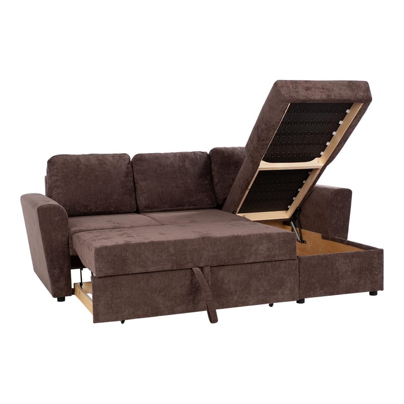 Hörnbäddsoffa Fenor - Brun - Möbler - Soffa - Bäddsoffa - Hörnbäddsoffa