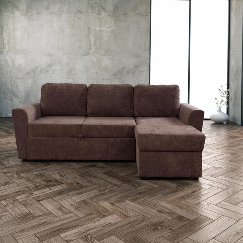 Hörnbäddsoffa Fenor - Brun - Möbler - Soffa - Bäddsoffa - Hörnbäddsoffa