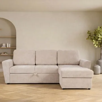 Hörnbäddsoffa Fenor - ljusbeige - Möbler - Soffa - Bäddsoffa - Bäddsoffa divan