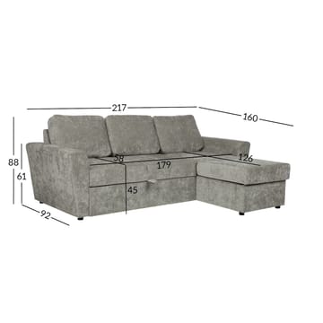 Hörnbäddsoffa Fenor - Ljusgrön - Möbler - Soffa - Bäddsoffa - Hörnbäddsoffa