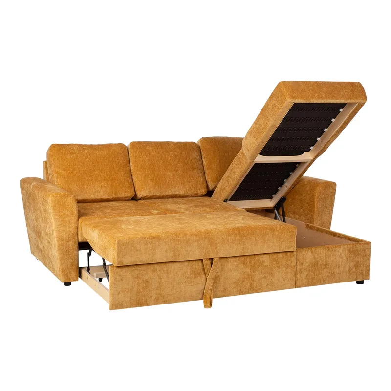 Hörnbäddsoffa Fenor - Ljusgul - Möbler - Soffa - Bäddsoffa - Hörnbäddsoffa