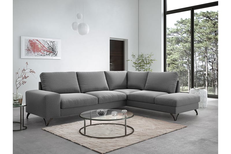 Flavio 4-sits Bäddsoffa Vänster - Grå - Möbler - Soffa - Bäddsoffa - Hörnbäddsoffa