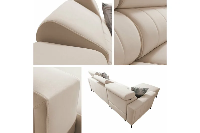 Galbally 3-sits Hörnbäddsoffa Beige Creme - Möbler - Soffa - Bäddsoffa - Hörnbäddsoffa
