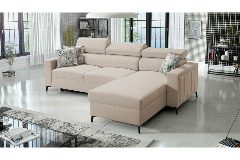 Galbally 3-sits Hörnbäddsoffa beige - Möbler - Soffa - Bäddsoffa - Bäddsoffa divan