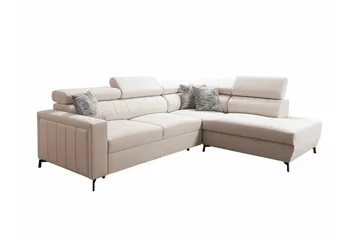 Galbally 3-sits Hörnbäddsoffa beige - Möbler - Soffa - Bäddsoffa - Hörnbäddsoffa