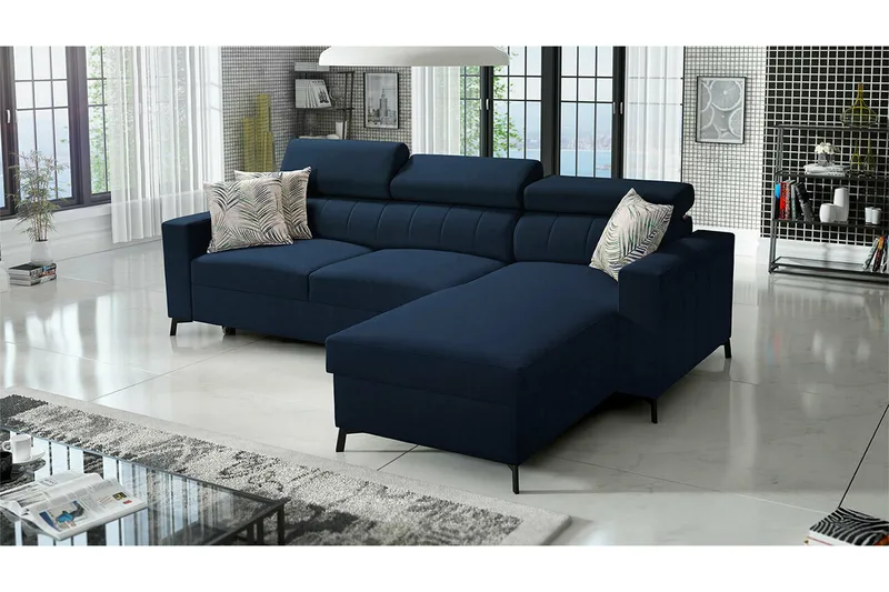 Galbally 3-sits Hörnbäddsoffa Dark blue - Möbler - Soffa - Bäddsoffa - Hörnbäddsoffa