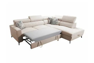 Galbally 3-sits Hörnbäddsoffa Dark brown - Möbler - Soffa - Bäddsoffa - Hörnbäddsoffa