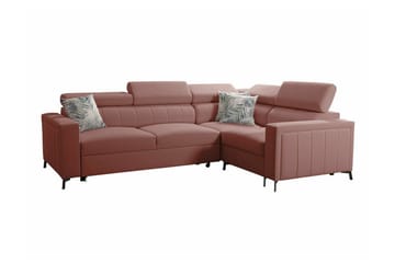 Galbally 3-sits Hörnbäddsoffa Dark pink - Möbler - Soffa - Bäddsoffa - Hörnbäddsoffa