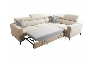 Galbally 3-sits Hörnbäddsoffa Light grey - Möbler - Soffa - Bäddsoffa - Hörnbäddsoffa