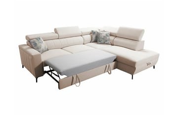 Galbally 3-sits Hörnbäddsoffa Light grey - Möbler - Soffa - Bäddsoffa - Hörnbäddsoffa