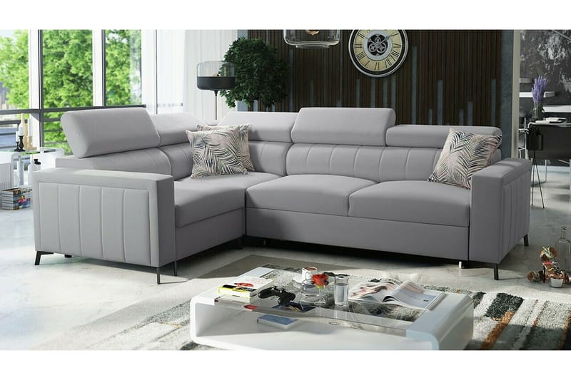 Galbally 3-sits Hörnbäddsoffa Ljusgrå - Möbler - Soffa - Bäddsoffa - Hörnbäddsoffa