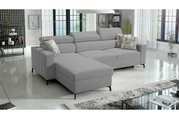 Galbally 3-sits Hörnbäddsoffa Ljusgrå - Möbler - Soffa - Bäddsoffa - Hörnbäddsoffa