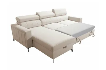 Galbally 3-sits Hörnbäddsoffa Ljusgrå - Möbler - Soffa - Bäddsoffa - Hörnbäddsoffa