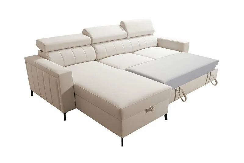 Galbally 3-sits Hörnbäddsoffa Ljusgrå - Möbler - Soffa - Bäddsoffa - Hörnbäddsoffa