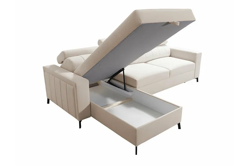 Galbally 3-sits Hörnbäddsoffa Ljusgrå - Möbler - Soffa - Bäddsoffa - Hörnbäddsoffa