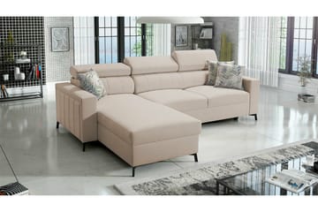 Galbally 3-sits Hörnbäddsoffa NO_BRAND Beige Creme - Möbler - Soffa - Bäddsoffa - Hörnbäddsoffa