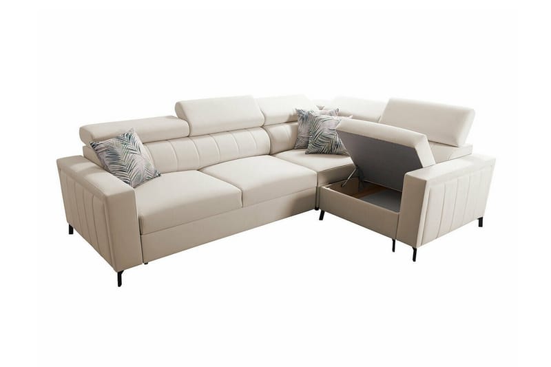 Galbally 3-sits Hörnbäddsoffa NO_BRAND beige - Möbler - Soffa - Bäddsoffa - Hörnbäddsoffa