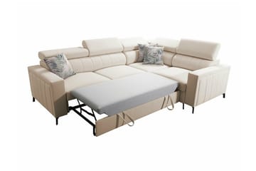 Galbally 3-sits Hörnbäddsoffa NO_BRAND beige - Möbler - Soffa - Bäddsoffa - Hörnbäddsoffa