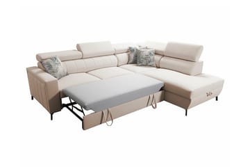 Galbally 3-sits Hörnbäddsoffa NO_BRAND beige - Möbler - Soffa - Bäddsoffa - Hörnbäddsoffa