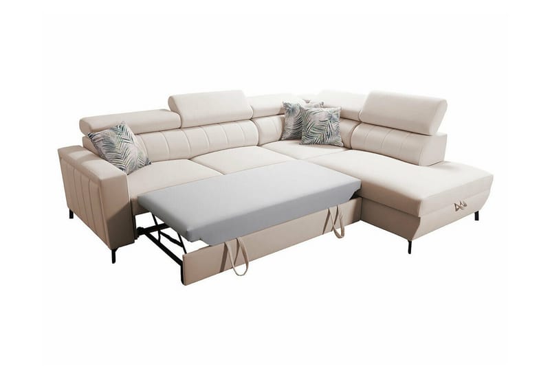 Galbally 3-sits Hörnbäddsoffa NO_BRAND beige - Möbler - Soffa - Bäddsoffa - Hörnbäddsoffa