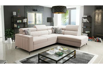 Galbally 3-sits Hörnbäddsoffa NO_BRAND beige - Möbler - Soffa - Bäddsoffa - Hörnbäddsoffa