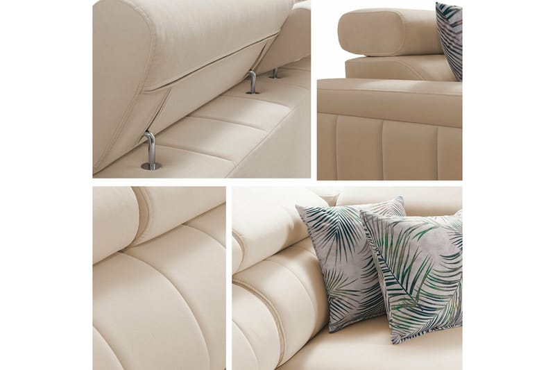 Galbally 3-sits Hörnbäddsoffa NO_BRAND beige - Möbler - Soffa - Bäddsoffa - Hörnbäddsoffa