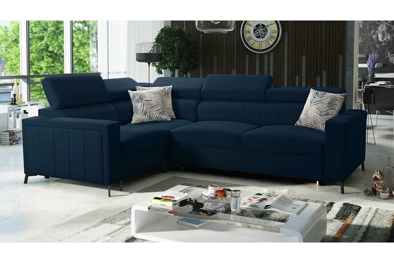 Galbally 3-sits Hörnbäddsoffa NO_BRAND Dark blue - Möbler - Soffa - Bäddsoffa - Hörnbäddsoffa