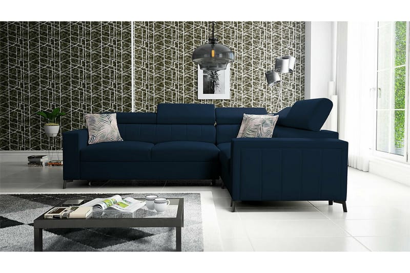 Galbally 3-sits Hörnbäddsoffa NO_BRAND Dark blue - Möbler - Soffa - Bäddsoffa - Hörnbäddsoffa