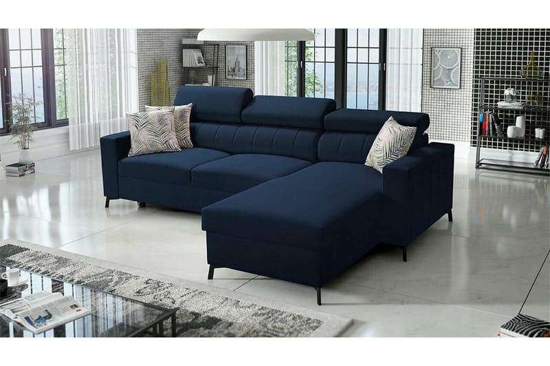 Galbally 3-sits Hörnbäddsoffa NO_BRAND Dark blue - Möbler - Soffa - Bäddsoffa - Bäddsoffa divan
