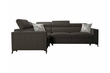 Galbally 3-sits Hörnbäddsoffa NO_BRAND Dark brown - Möbler - Soffa - Bäddsoffa - Hörnbäddsoffa
