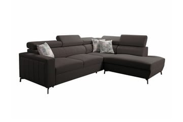 Galbally 3-sits Hörnbäddsoffa NO_BRAND Dark brown - Möbler - Soffa - Bäddsoffa - Hörnbäddsoffa