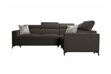 Galbally 3-sits Hörnbäddsoffa NO_BRAND Dark brown - Möbler - Soffa - Bäddsoffa - Hörnbäddsoffa