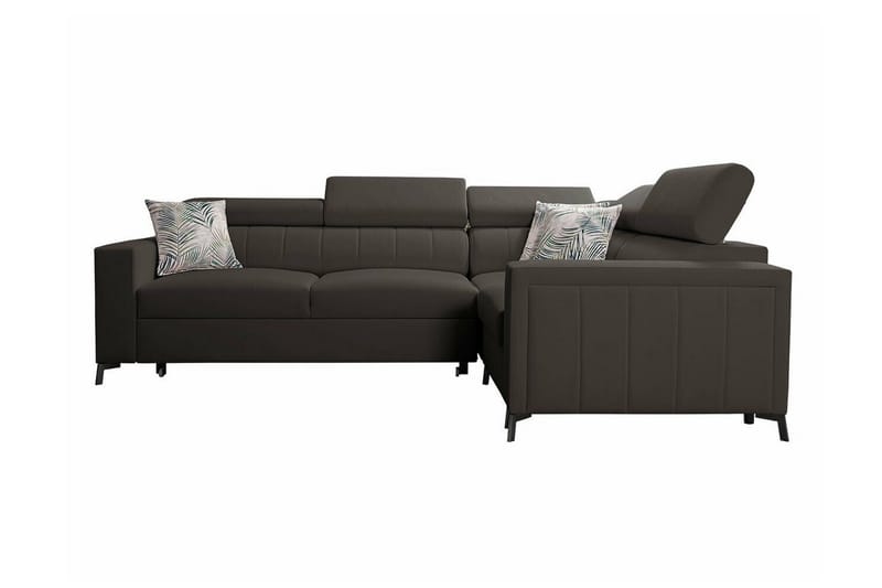 Galbally 3-sits Hörnbäddsoffa NO_BRAND Dark brown - Möbler - Soffa - Bäddsoffa - Hörnbäddsoffa