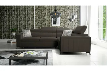 Galbally 3-sits Hörnbäddsoffa NO_BRAND Dark brown - Möbler - Soffa - Bäddsoffa - Hörnbäddsoffa