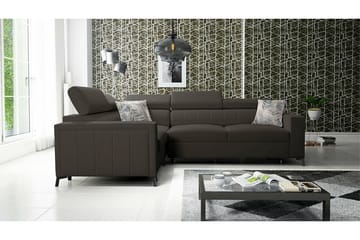 Galbally 3-sits Hörnbäddsoffa NO_BRAND Dark brown - Möbler - Soffa - Bäddsoffa - Hörnbäddsoffa