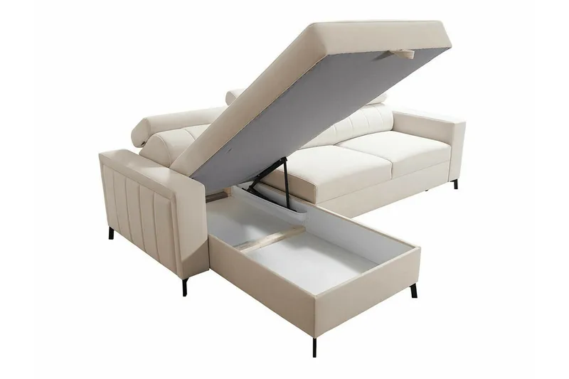 Galbally 3-sits Hörnbäddsoffa NO_BRAND Dark brown - Möbler - Soffa - Bäddsoffa - Hörnbäddsoffa