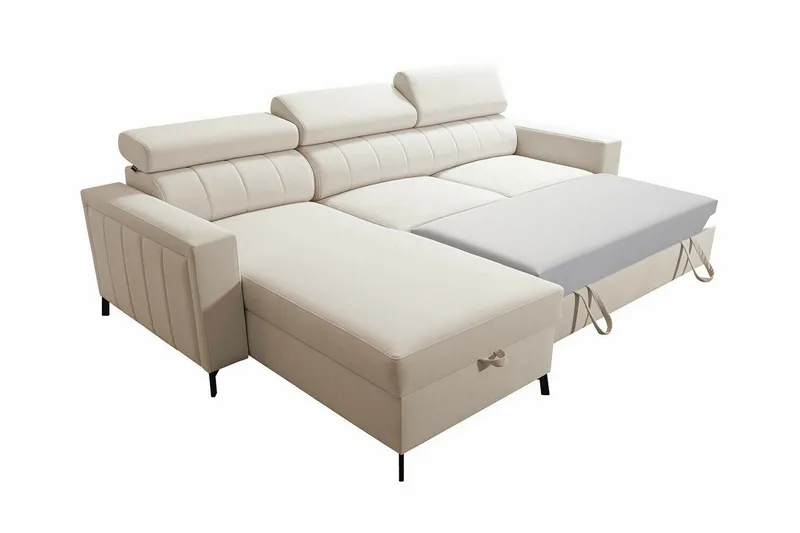 Galbally 3-sits Hörnbäddsoffa NO_BRAND Dark brown - Möbler - Soffa - Bäddsoffa - Hörnbäddsoffa