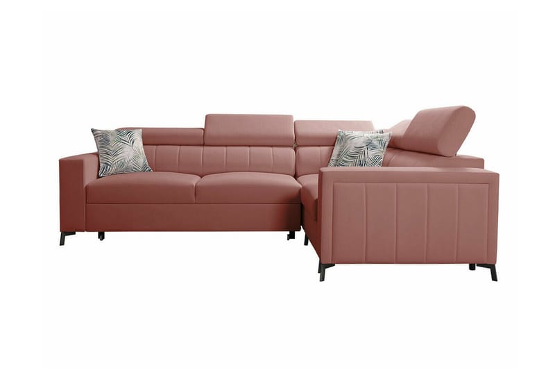 Galbally 3-sits Hörnbäddsoffa NO_BRAND Dark pink - Möbler - Soffa - Bäddsoffa - Hörnbäddsoffa