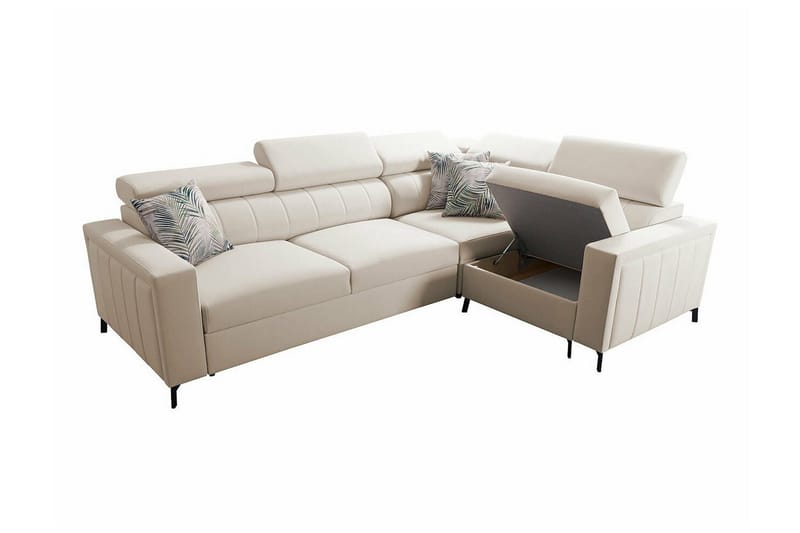 Galbally 3-sits Hörnbäddsoffa NO_BRAND Dark pink - Möbler - Soffa - Bäddsoffa - Hörnbäddsoffa