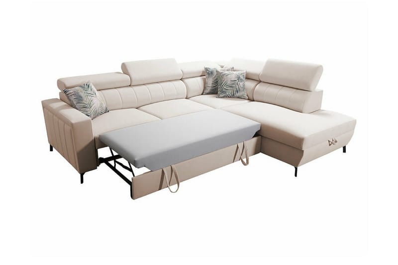 Galbally 3-sits Hörnbäddsoffa NO_BRAND Light grey - Möbler - Soffa - Bäddsoffa - Hörnbäddsoffa