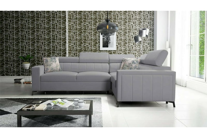 Galbally 3-sits Hörnbäddsoffa NO_BRAND Light grey - Möbler - Soffa - Bäddsoffa - Hörnbäddsoffa