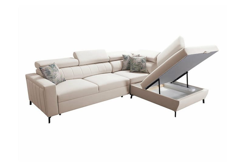 Galbally 3-sits Hörnbäddsoffa NO_BRAND Light grey - Möbler - Soffa - Bäddsoffa - Hörnbäddsoffa