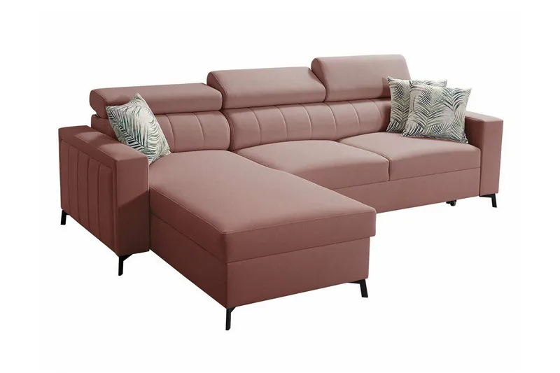 Galbally 3-sits Hörnbäddsoffa NO_BRAND Light pink