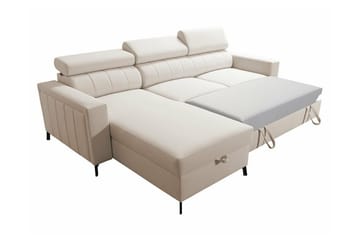 Galbally 3-sits Hörnbäddsoffa NO_BRAND Light pink - Möbler - Soffa - Bäddsoffa - Hörnbäddsoffa
