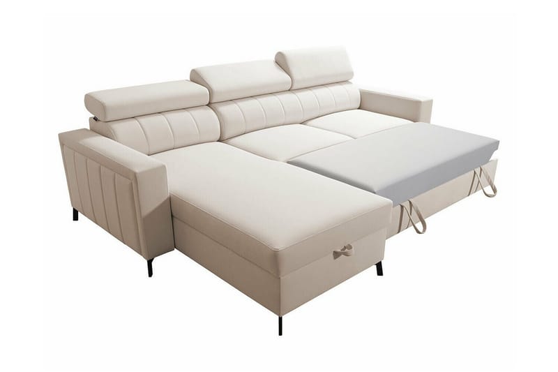 Galbally 3-sits Hörnbäddsoffa NO_BRAND Ljusgrå - Möbler - Soffa - Bäddsoffa - Hörnbäddsoffa