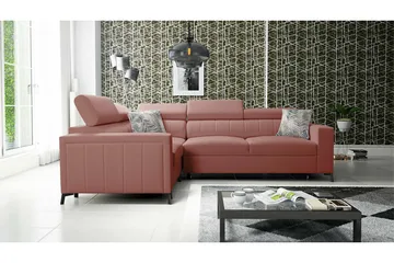 Galbally 3-sits Hörnbäddsoffa NO_BRAND Pink - Möbler - Soffa - Bäddsoffa - Hörnbäddsoffa