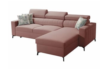 Galbally 3-sits Hörnbäddsoffa NO_BRAND Pink - Möbler - Soffa - Bäddsoffa - Hörnbäddsoffa